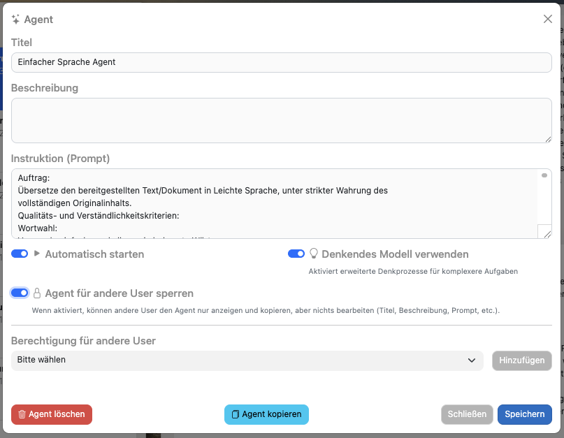 Erweiterung der Agents